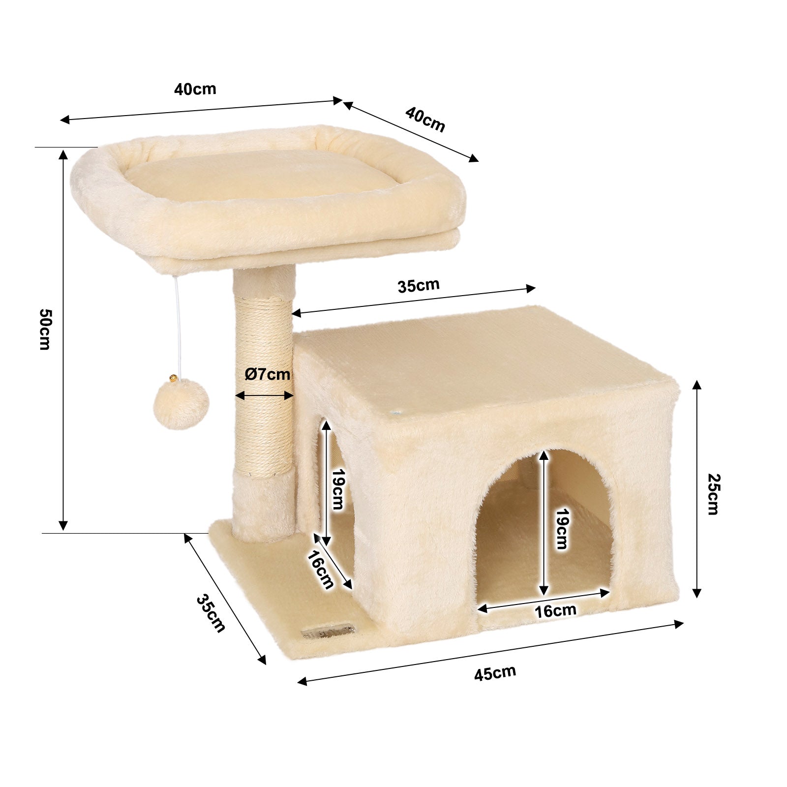 Poste rascador para gatos altura 50 cm