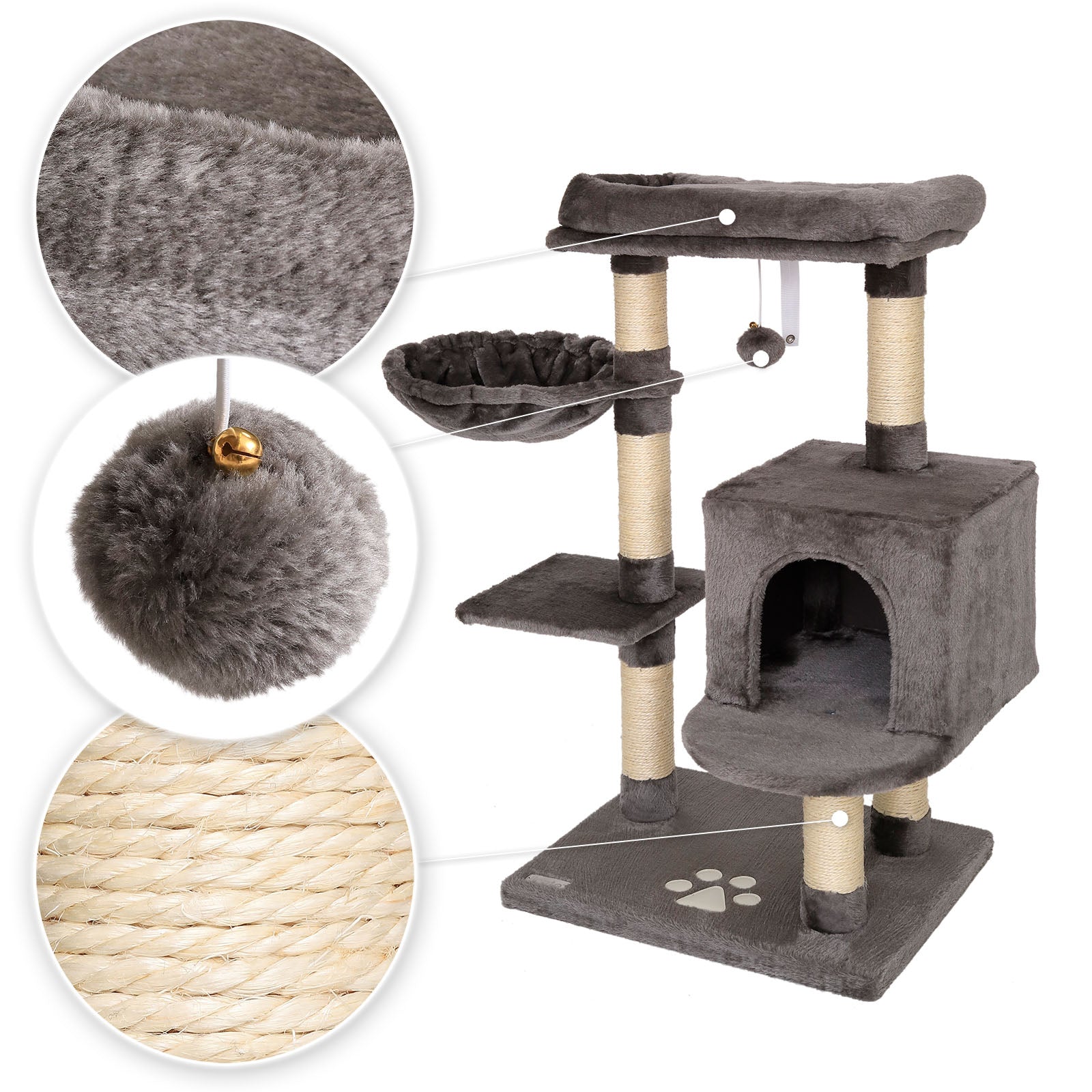 Poste rascador para gatos altura 93 cm