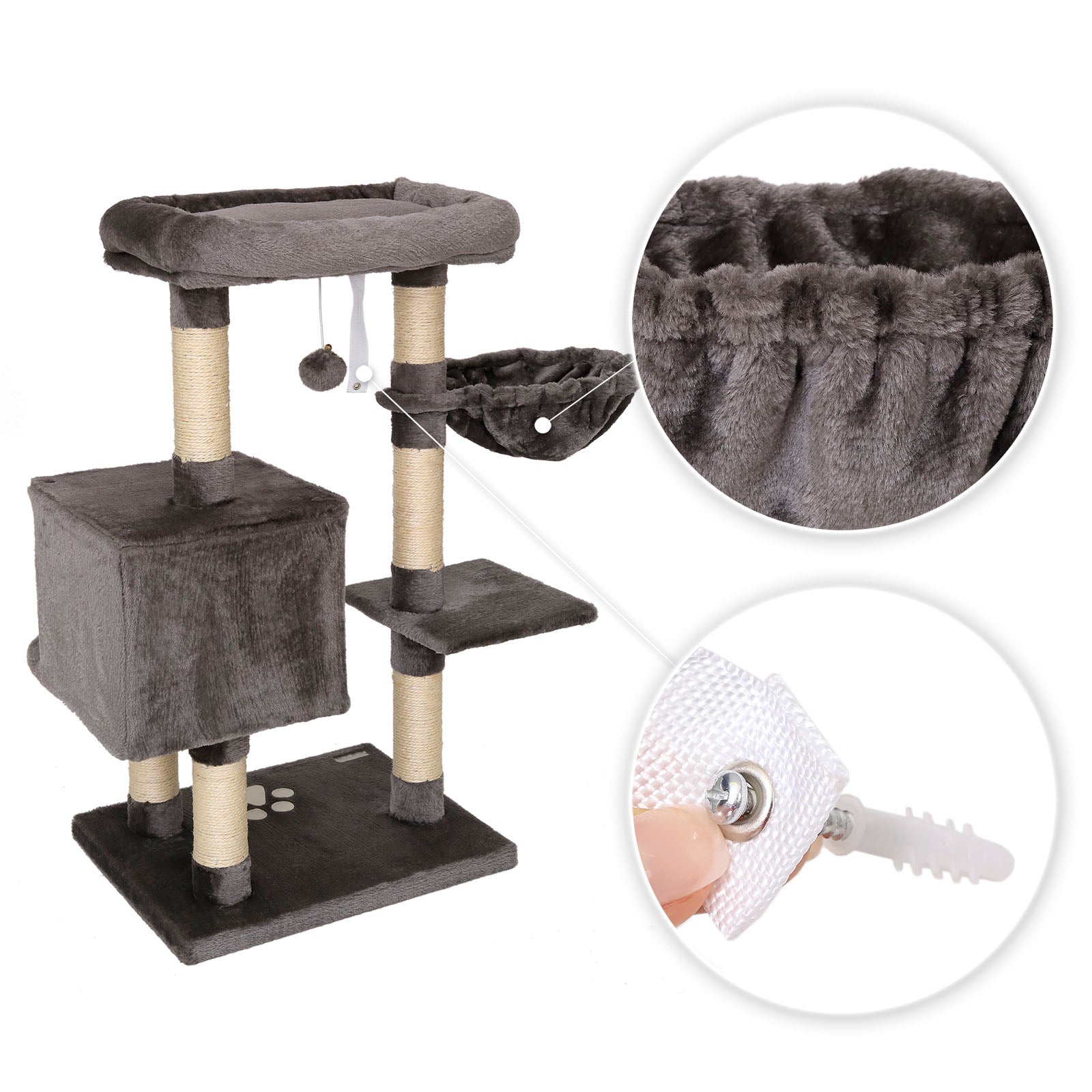 Poste rascador para gatos altura 93 cm