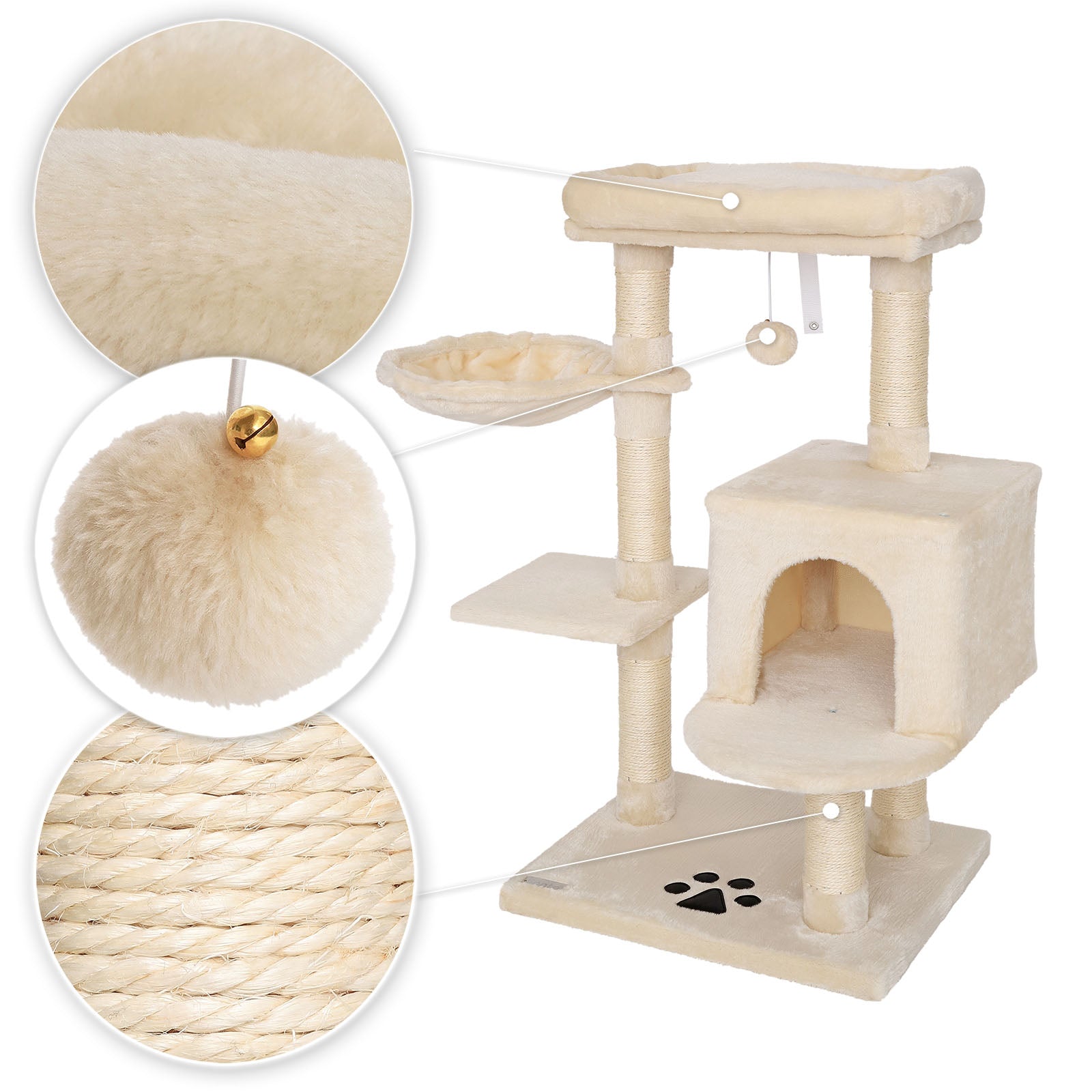 Poste rascador para gatos altura 93 cm