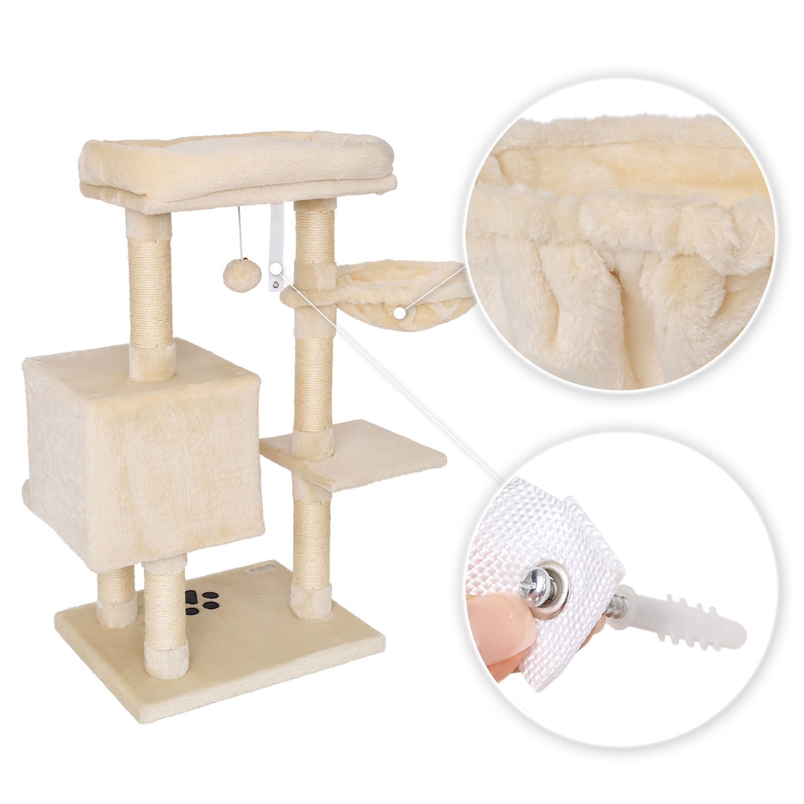 Poste rascador para gatos altura 93 cm