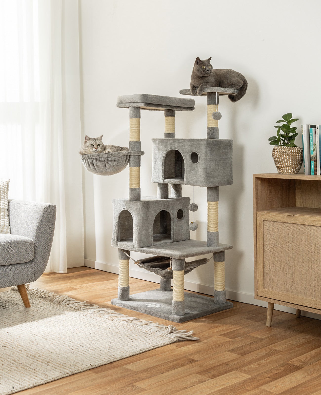 Poste rascador para gatos, 140 cm