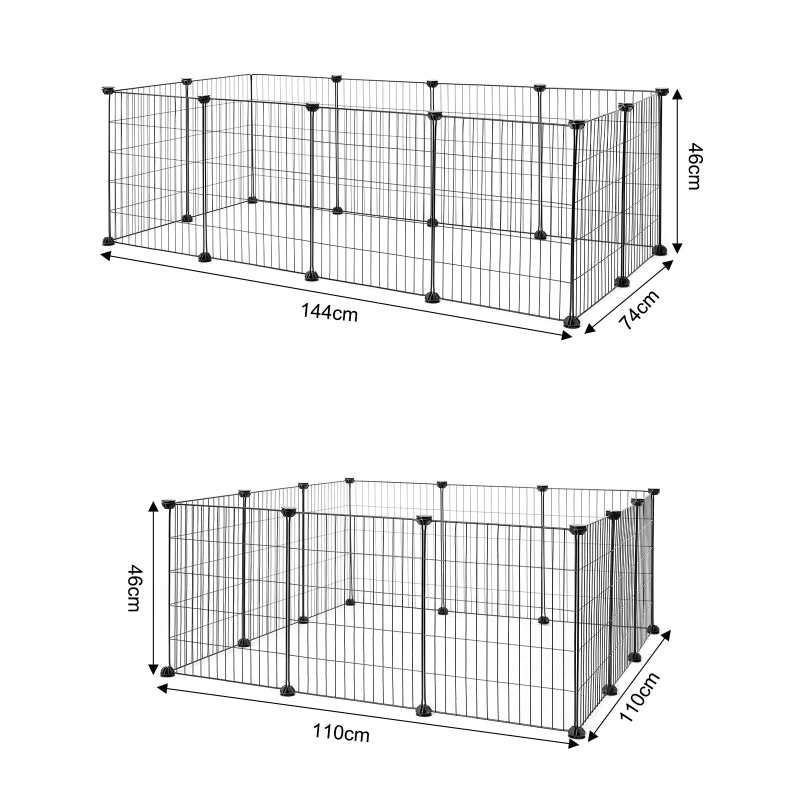 Recinto exterior metálico ampliable para animales pequeños