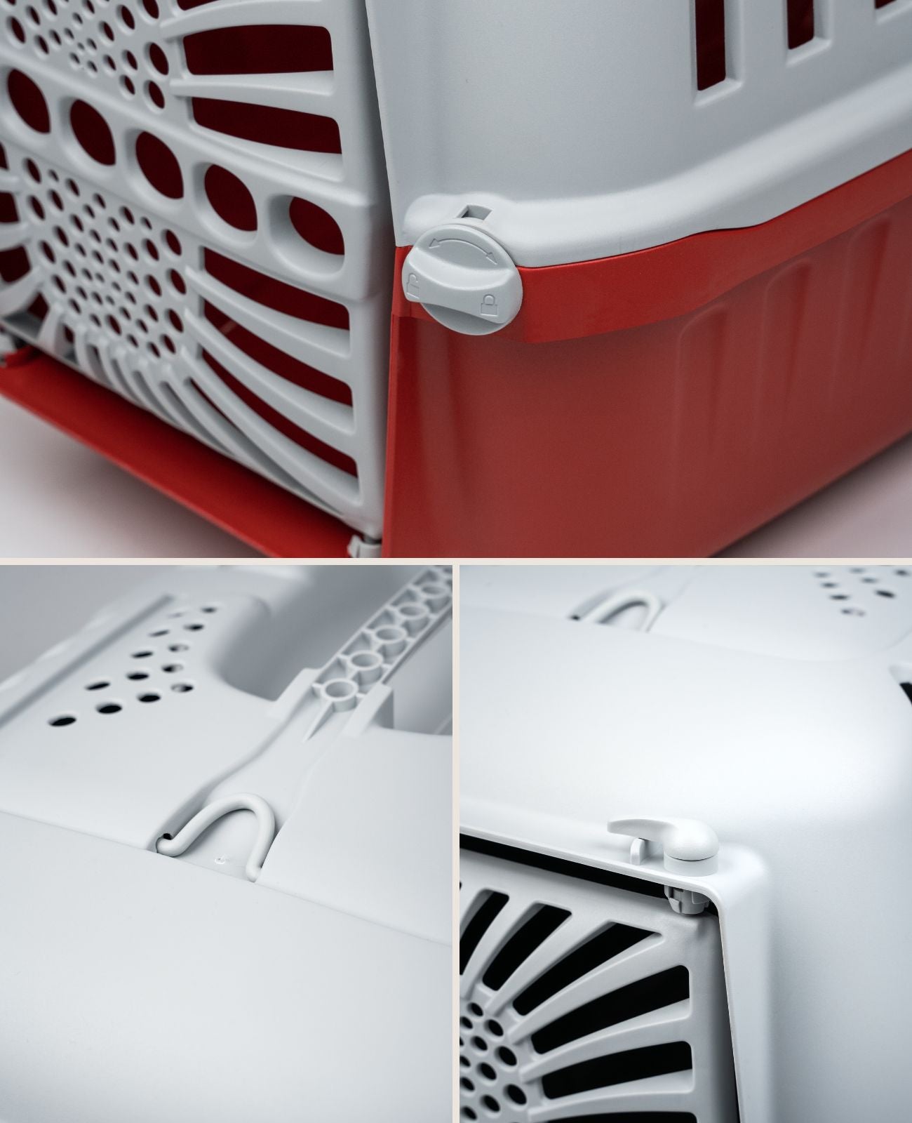 Caja de transporte para perros de plástico.