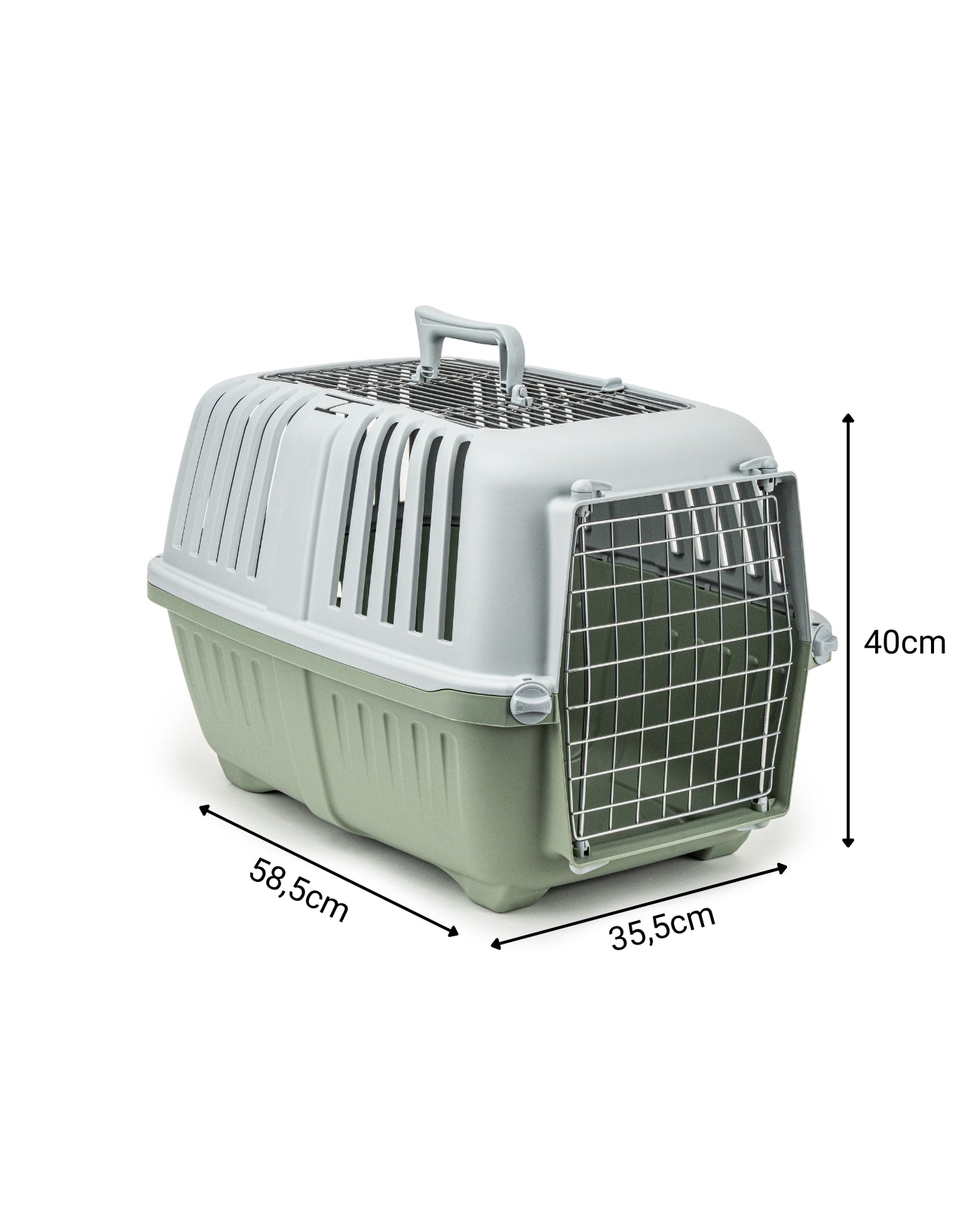 lionto Transportín para gatos con puerta y apertura metálica – 58,5x35,5x40 cm