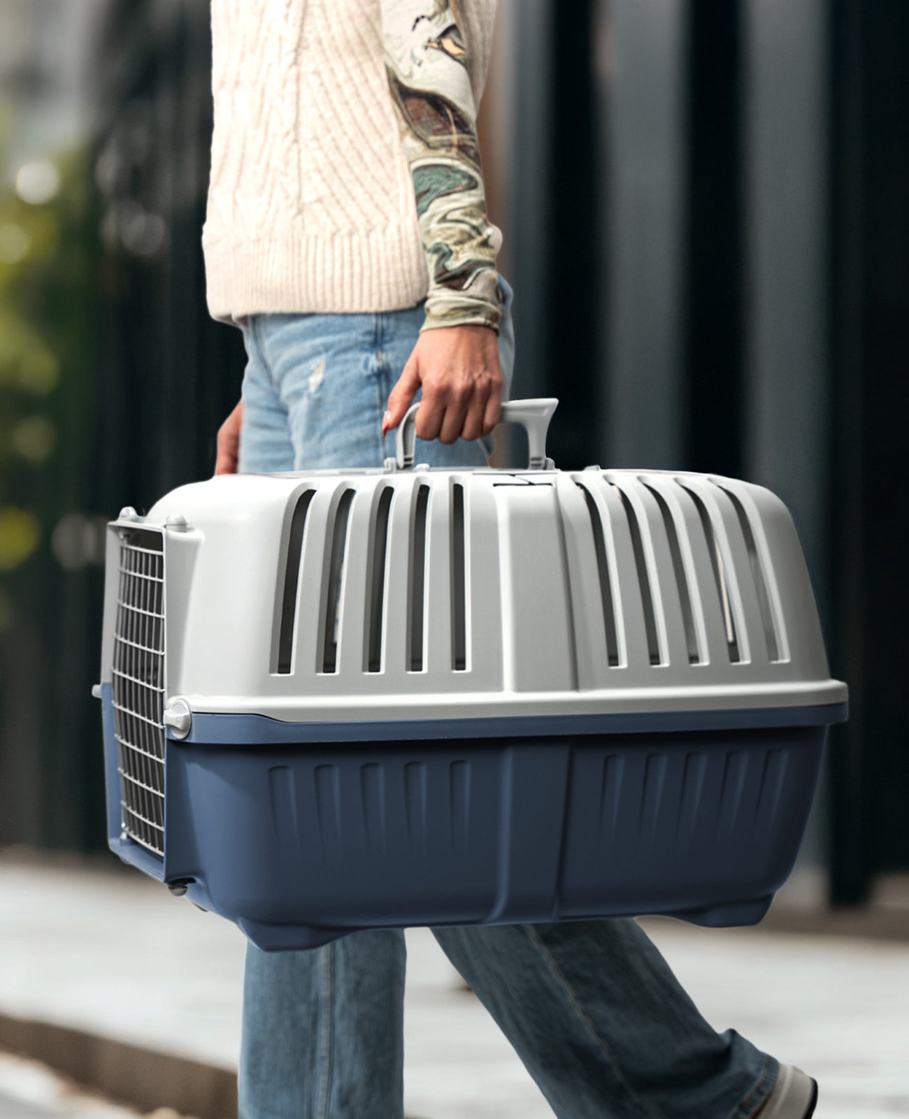 lionto Caja de transporte con puerta metálica, 58,5x35,5x40 cm