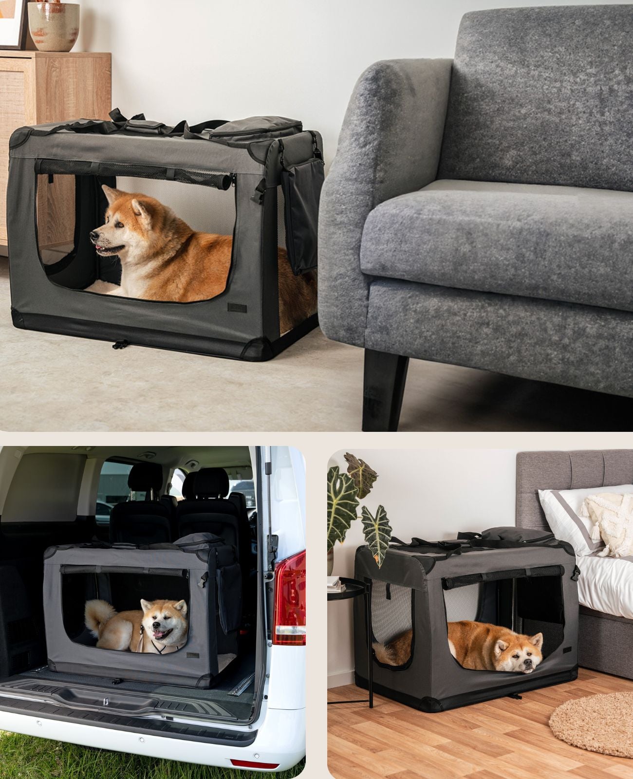 Zusammenklappbare Hundetransportkiste