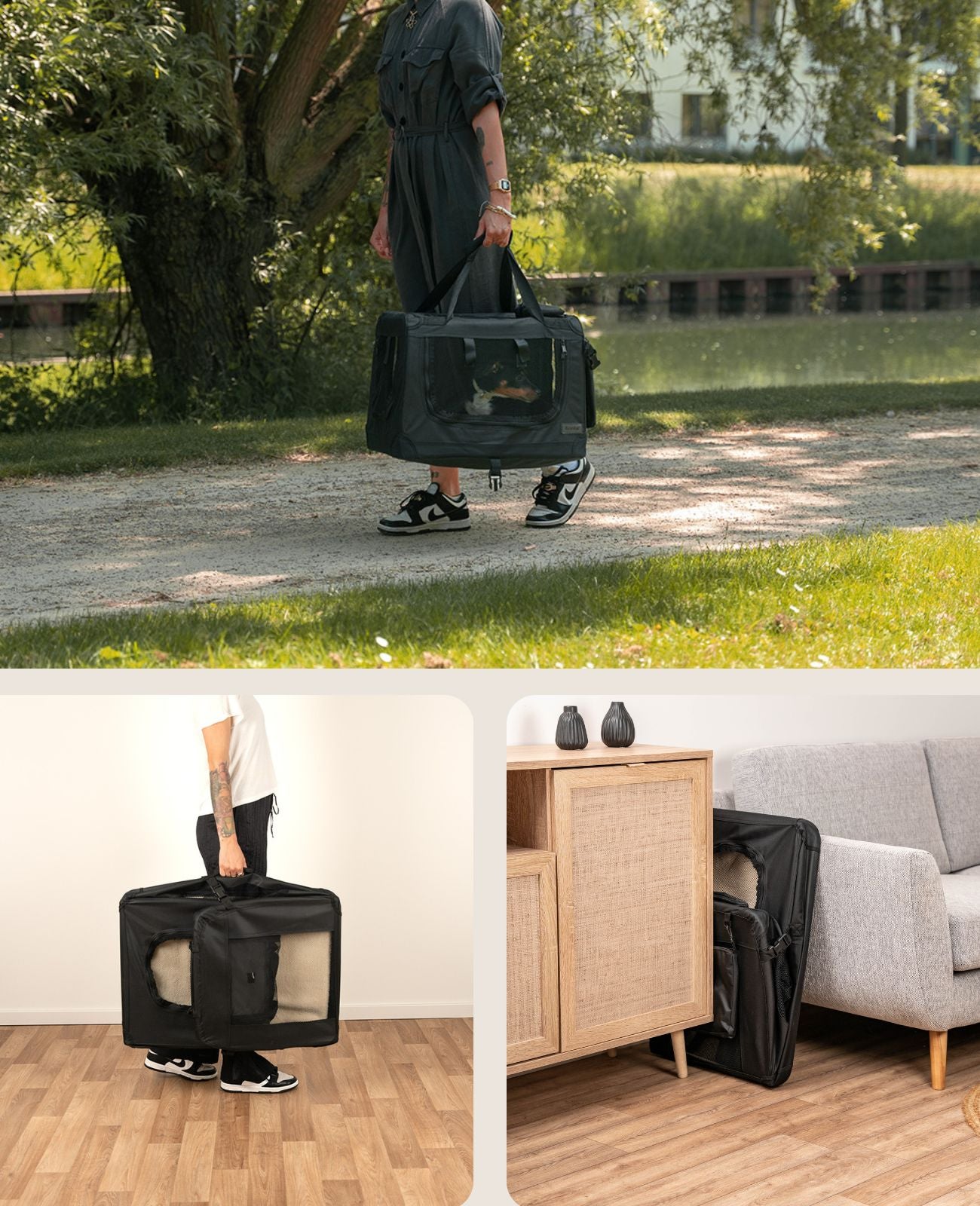 Caja de transporte para gatos plegable