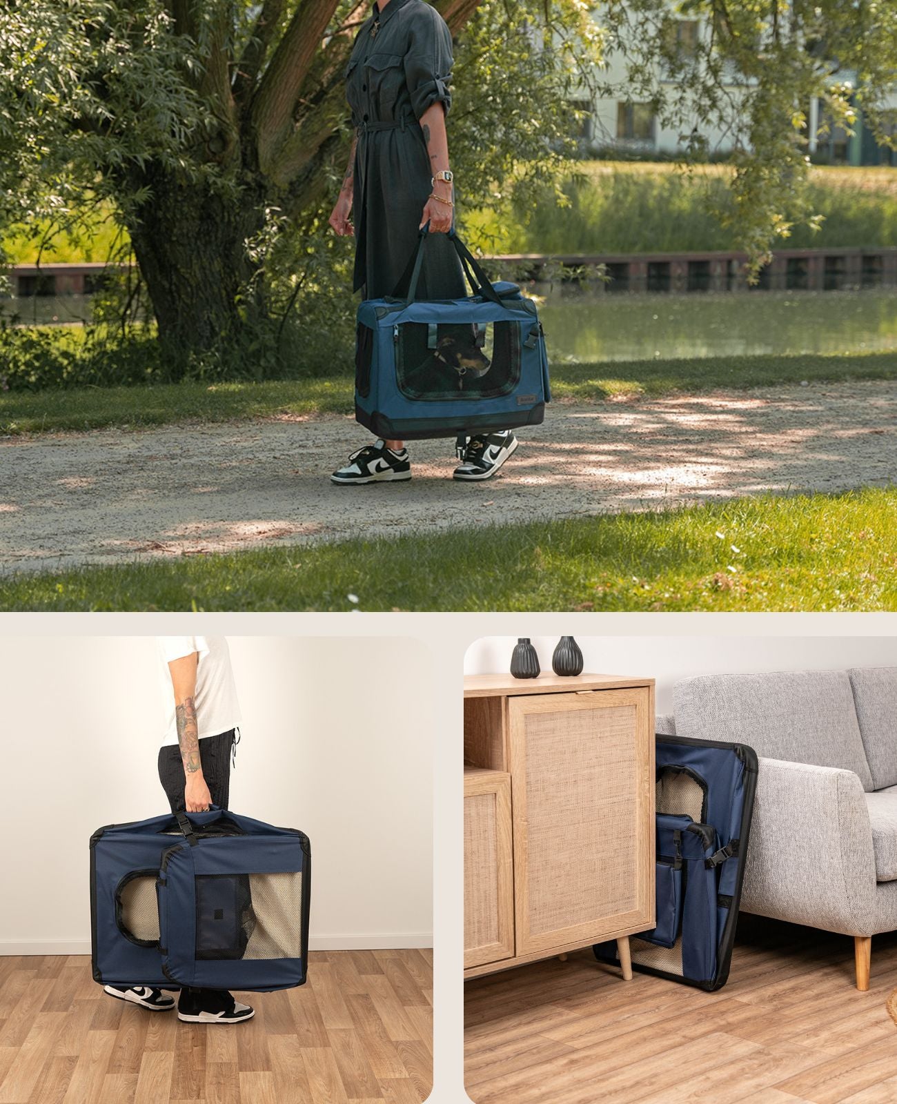 Caja de transporte para gatos plegable
