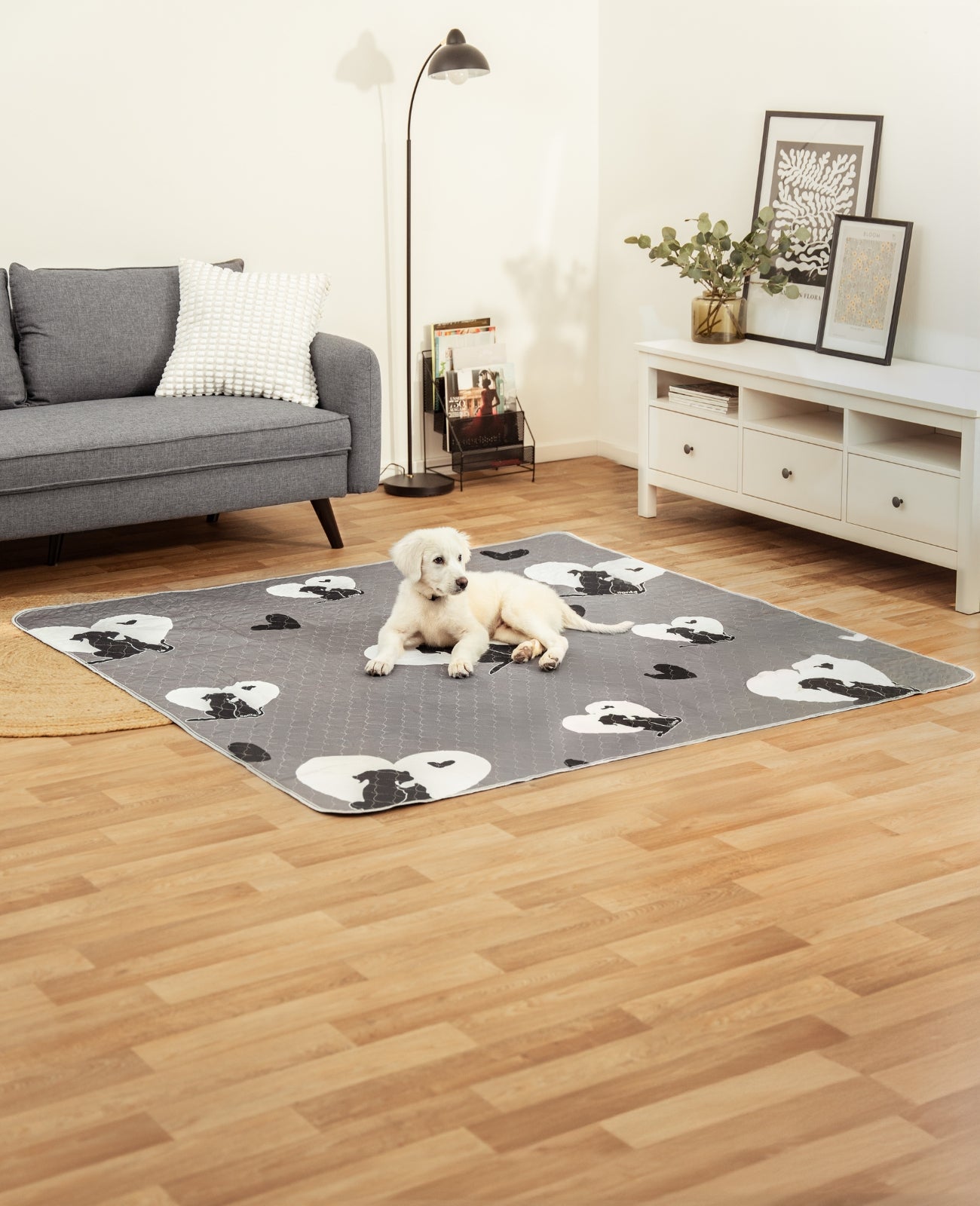 lionto Alfombrillas reutilizables para cachorros, set de 2, gris