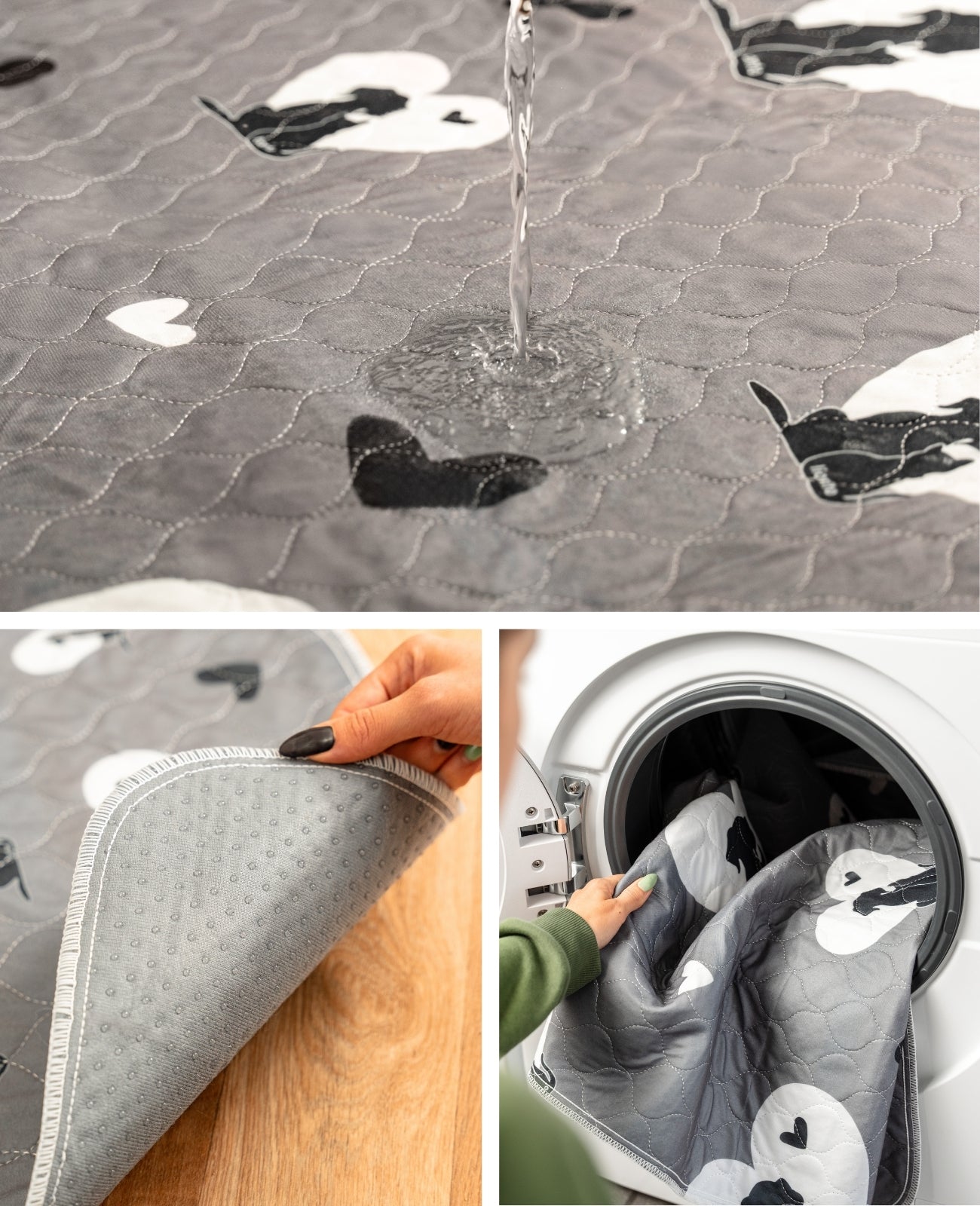 lionto Alfombrillas reutilizables para cachorros, set de 2, gris