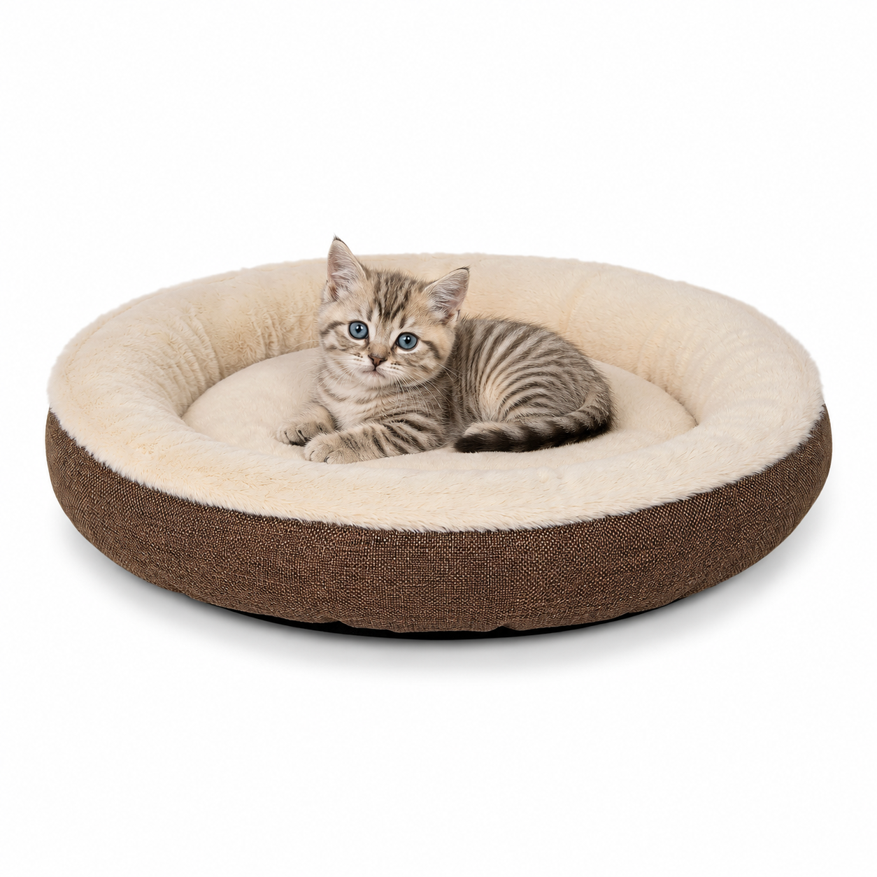 Cama para gatos con forma de donut de felpa