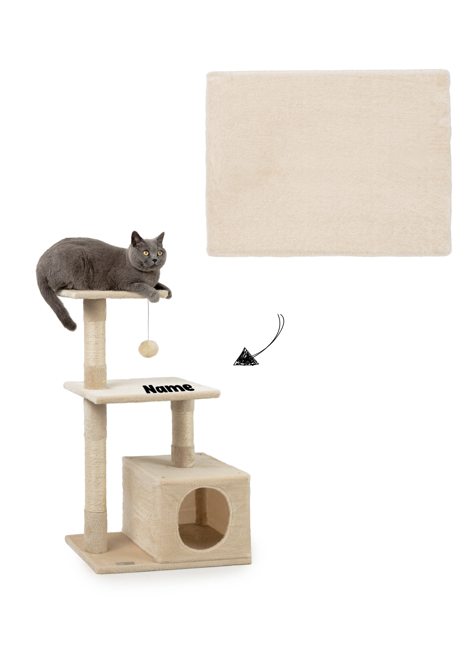 Poste rascador 85 cm, personalizado