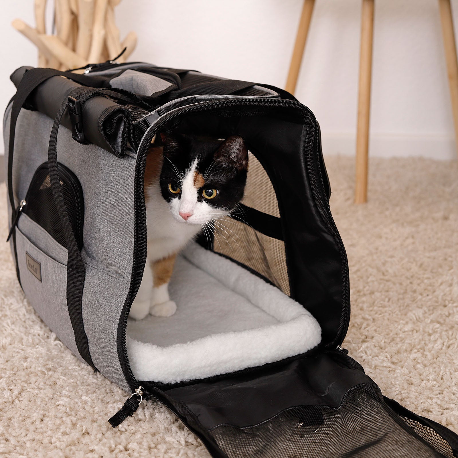 Bolsa de transporte plegable para gatos